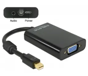 Delock adaptér mini Displayport 1.1 samec  - VGA samice + Audio + Power / černý
