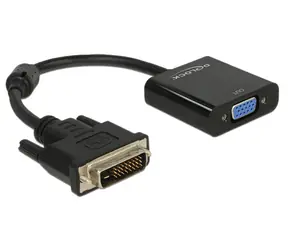 DeLock adaptér DVI-D 24+1 samec > VGA samice / černý