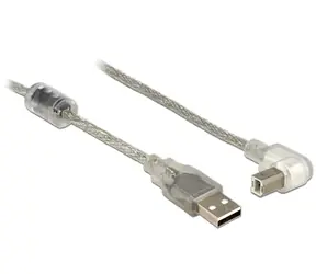 Delock kabel USB 2.0 Typ-A samec > USB 2.0 Typ-B samec pravoúhlý / 3.0 m / transparentní
