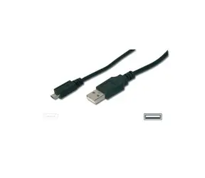 DIGITUS USB 2.0 kabel USB A samec na USB micro B samec, 2x stíněný, 1m