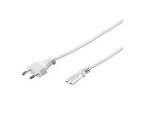 PremiumCord napájecí kabel pro notebooky 2-pólový, délka 3m, bílý