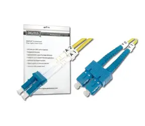 DIGITUS Fiber Optic Patch Cord, LC to SC, Singlemode 09/125 µ, Duplex Length 2m