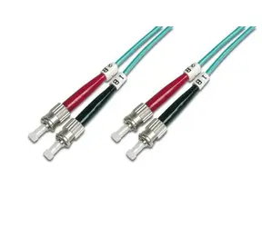 Digitus Fiber Optic Patch, ST to ST,Multimode 50/125 µ, Duplex, 1m, Class OM3