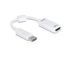 DeLock kabel DisplayPort samec na HDMI A samice, délka 12,5cm, bílý