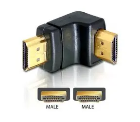 Delock adaptér HDMI A samec/samec, pravoúhlý, dolů