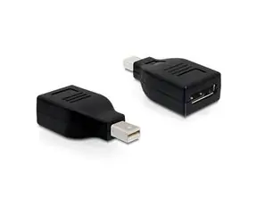 Delock adaptér Displayport mini samec > Displayport samice, černý