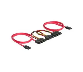 Kabel HDD SATA All-in-One (50 cm) pro 2 HDD, SATA napájení