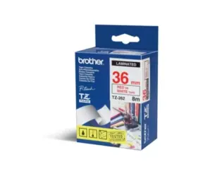 Brother - TZ-262, bílá / červená - (36mm, lamin.)