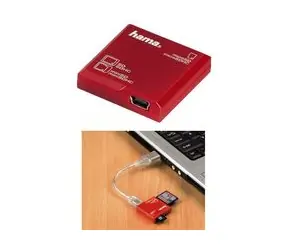 Hama čtečka SDHC, USB, červená