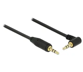 Delock Stereo Jack Cable 3.5 mm 3 pin male > male angled 2 m black