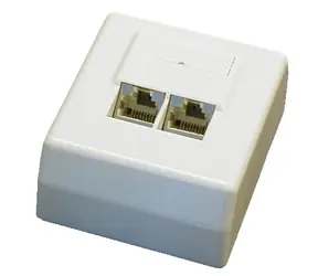 DATACOM Datová zásuvka STP CAT5E 2xRJ45 na omítku 45st. bílá