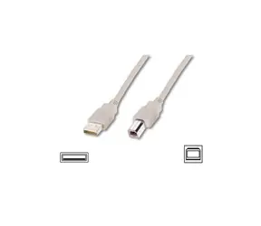 Digitus USB kabel A/samec na B-samec, béžový, 1,8m 
