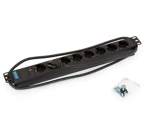 Triton 19',8xDE zásuvka,vypínač,3x1.5mm 2m kabel CZ-DE, RAL9005