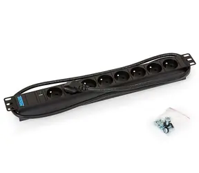 Triton 19" rozvodný panel, 8xCZ zásuvka, kontrolka, 3x1.5mm, 2m kabel CZ-DE, RAL9005