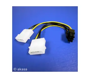 AKASA kabel redukce napájení 2x4pin Molex na 1xPCIexpress