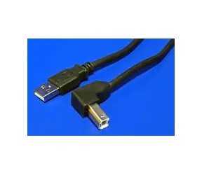 Wiretek Kabel USB2.0 A-B 2m (A-M/B-M) černý, lomený konektor B