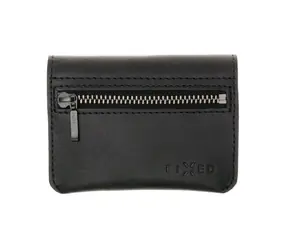 FIXED Tripple Wallet AirTag Kožená peněženka z pravé hovězí kůže černá