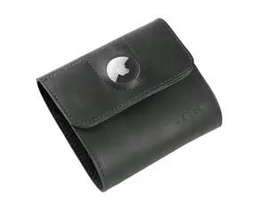 FIXED Kožená peněženka Classic Wallet for AirTag z pravé hovězí kůže černá
