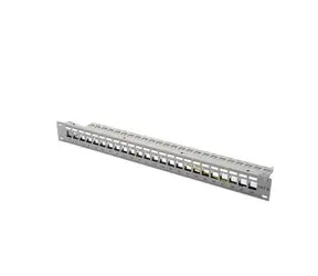 DIGITUS Patch Panel, Blank, 24 Port, Unit Heigth, with blanck panel, grey color 7035 Color grey RAL 7035