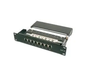 DIGITUS Patch panel,CAT6,10",8xSTP RJ45,černá