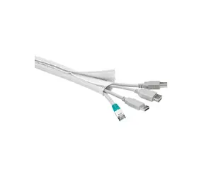 Pás na svazování kabelů, suchý zip, délka 1.80m a šířka 2-4cm, bílá barva