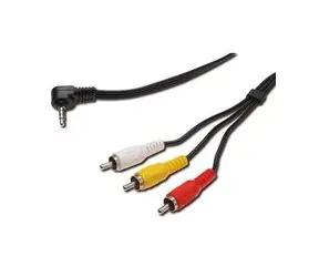 PremiumCord Video + Audio kabel, stereo 3.5mm 4 pinový - 3x CINCH RCA stíněný, M/M, 1,5m