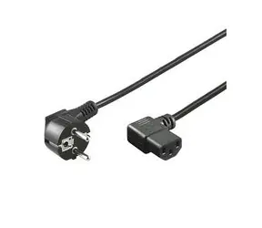 PremiumCord Kabel síťový 230V k počítači 5m, IEC konektor do úhlu 90°