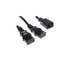 PremiumCord Kabel síťový 230V, Y-kabel prodlužovací M-2x F