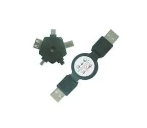 PremiumCord USB navíjecí kabel+universal.redukce 5+1