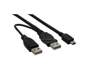 PremiumCord USB 2.0 napájecí Y kabel A/M -- A/M + A/M mini 0.5m + 0.4m