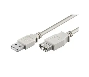 PremiumCord USB 2.0 kabel prodlužovací  A-A 5m šedá