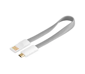 PremiumCord Kabel micro USB, A-B 0,2m magnetický, barva šedá