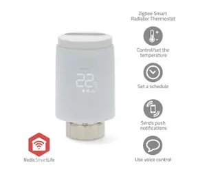 Nedis Řízení Radiátorů SmartLife / Zigbee 3.0 / Napájení z baterie / LED / Android & iOS