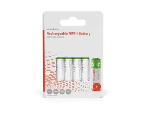Nedis Dobíjecí Ni-MH baterie AA 4 ks / 1.2 V DC / 1300 mAh 