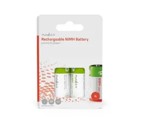 Nedis Dobíjecí Ni-MH baterie C 2 ks/ 1.2 V DC / 4000 mAh / Přednabité / HR14