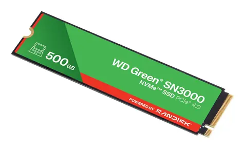 WD Green SN3000 500GB / SSD / M.2 2280 / PCIe Gen4 x4 / čtení: 5000 MB/s / zápis: 4100 MB/s / 3y