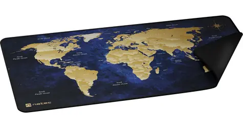 Natec World modrá / Podložka pod myš a klávesnici / 800 x 400 mm / voděodolná / protiskluzová