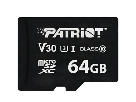 Patriot VX V30 U3 / Micro SDXC karta / 64GB / UHS-I U3 / Class 10