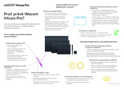 Wacom Intuos Pro M černá / Grafický tablet / 8192 úrovní přítlaku / 263 x 148 mm / USB a Bluetooth