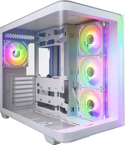 Fortron FSP M580-WA bílá / Skříň / Midi Tower / ATX bez zdroje / 4x ARGB / průhledná bočnice