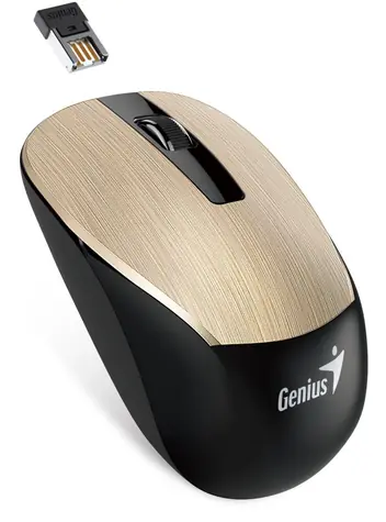 Genius NX-7015 zlatá / Bezdrátová myš / optická / 1600 DPI / 2.4 GHz USB / 1x AA