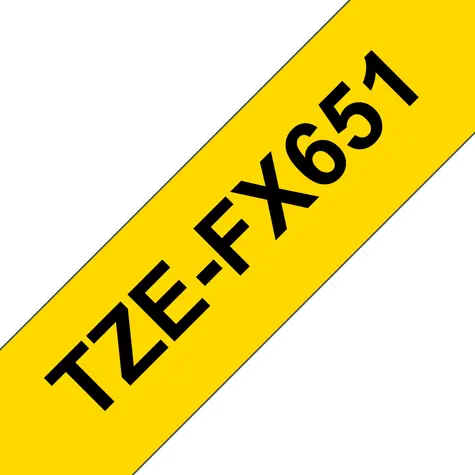 Brother TZe-FX651 žlutá / Páska pro označení kabelů / černý tisk / 24 mm / 8 m / flexibilní