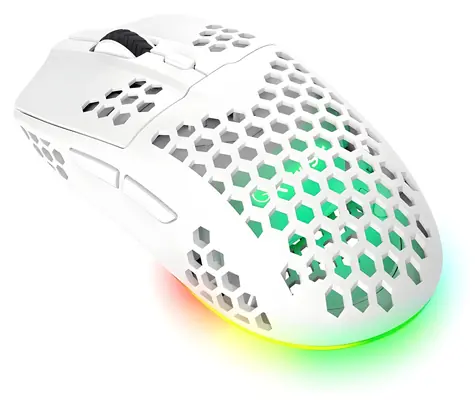 Trust Gaming GXT 929W Helox bílá / Bezdrátová herní myš / optická / 4800 DPI / 6 tlačítek / RF 2.4GHz