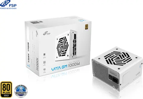 Fortron VITA GM 1000W bílá / Napájecí zdroj / ATX 3.1 / 80PLUS Gold / 120mm ventilátor / plně modulární