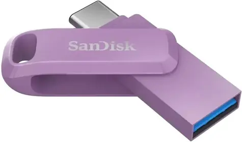 SanDisk Ultra Dual Drive Go 256GB fialová / Flash Disk / USB-A + USB-C / čtení až 400 MB/s