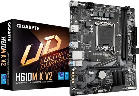 Gigabyte H610M K V2 / Základní deska / Intel H610 / LGA 1700 / 2x DDR5 / 1x GLAN / mATX