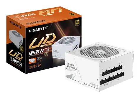 GIGABYTE UD850GM PG5 V2 ICE bílá / Zdroj / ATX 3.1 / 850W / 80PLUS Gold / modulární / PCIe 5.1