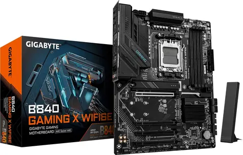 Gigabyte B840 GAMING X WIFI6E / B840 / 4x DDR5 / 4x SATA III / 2.5 GLAN / Wi-Fi 6E / 3x M.2 / ATX