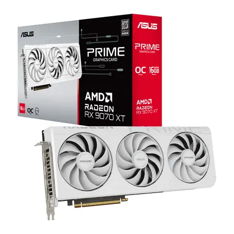 ASUS Prime Radeon RX 9070 XT White OC / Grafická karta / 2480 MHz / 16GB GDDR6 / 256-bit / 1x HDMI + 3x DP