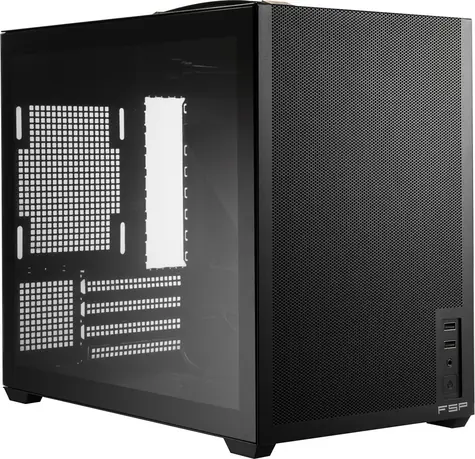 Fortron FSP S210-B černá / Skříň Micro ATX / bez zdroje / průhledná bočnice / USB 3.0 + USB-C / 240 mm radiátor